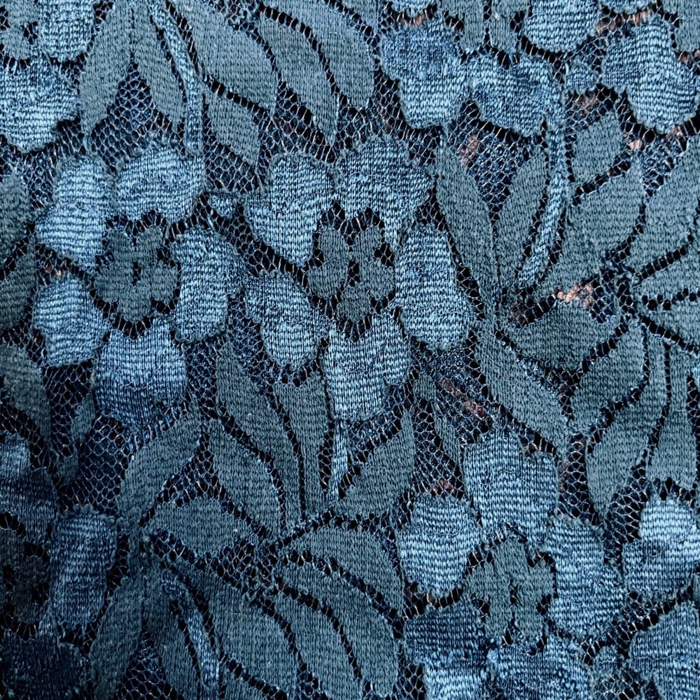 Chloe K Jrs Whimsigoth Boho Lace Sleeveless Teal Floral Sheer Overlay Shell M - Picture 3 of 10